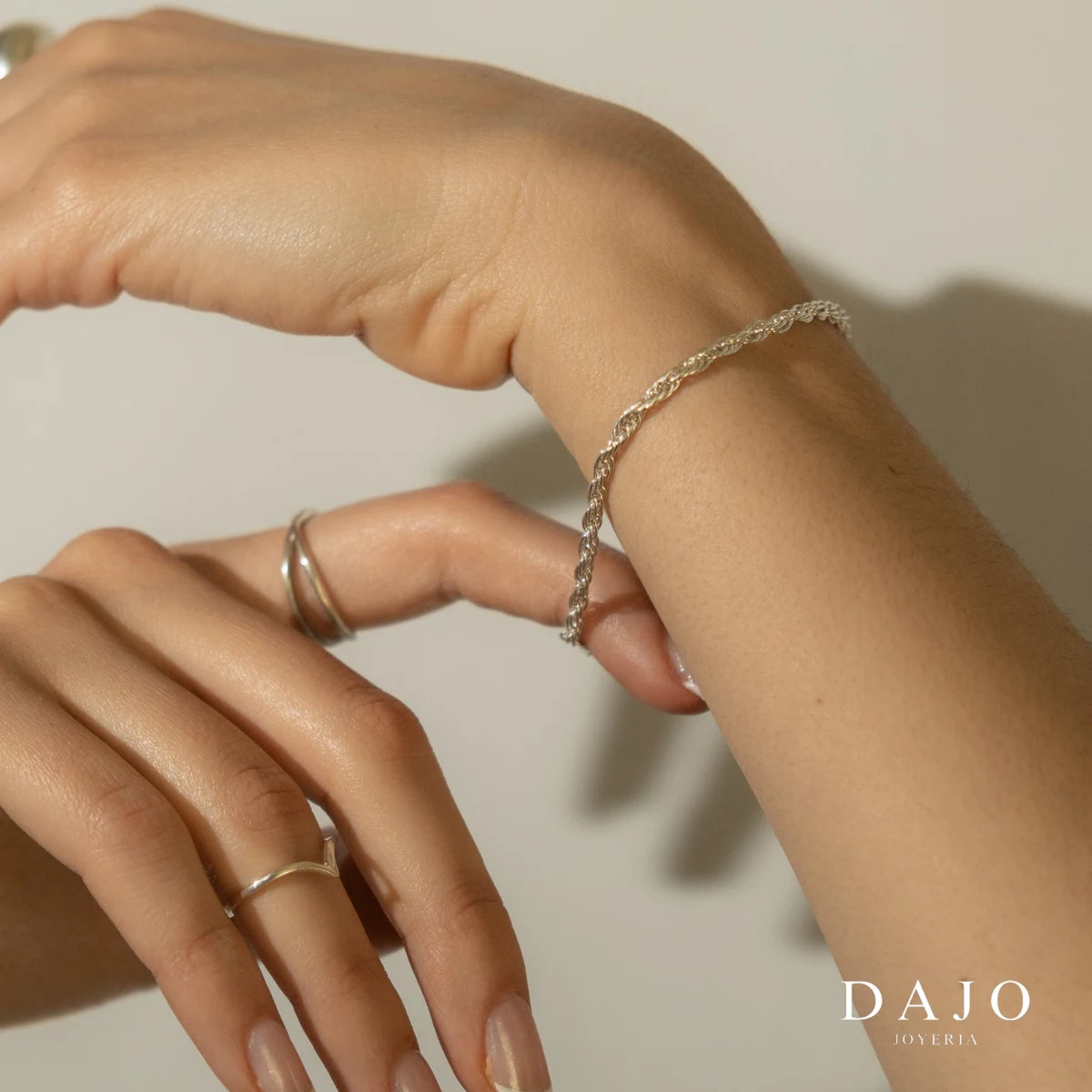 Pulsera Torzal 3 mm plata .925 - regalo especial para hombre o mujer | DAJO Joyeria