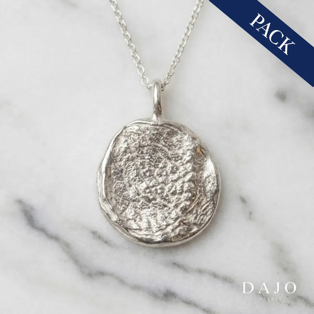 Dije Huella + Cadena plata .925 - anillo con huella grabada personalizado | DAJO Joyeria