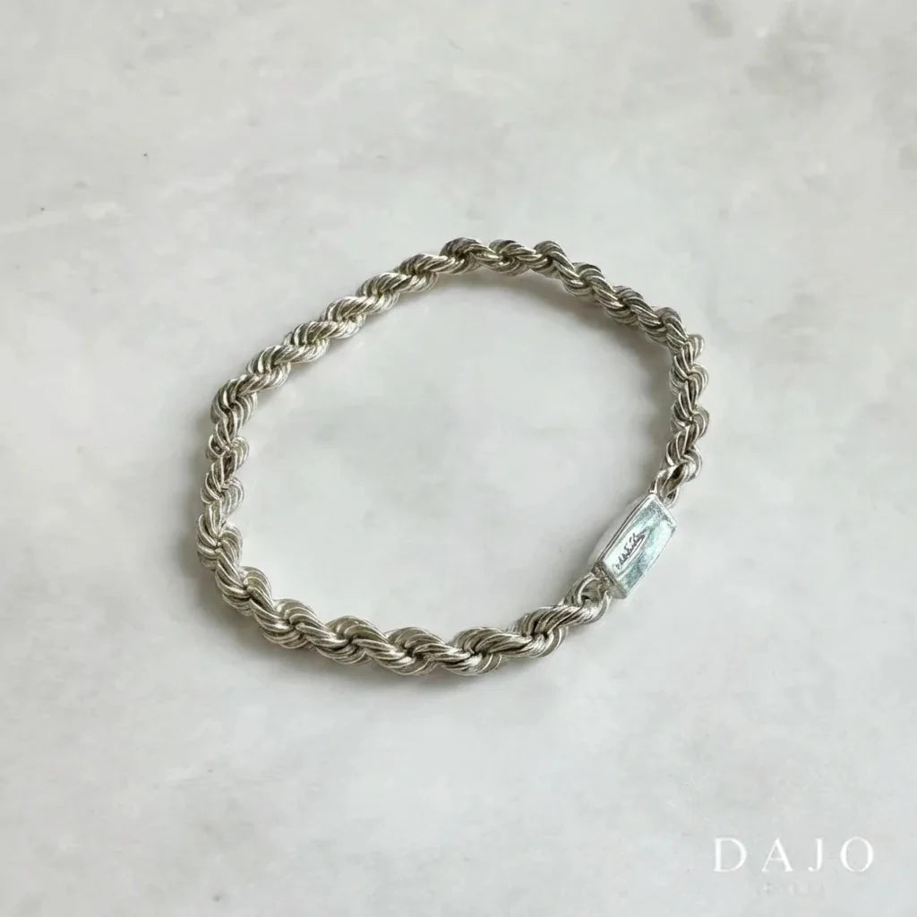 Pulsera Torzal 5 mm plata .925 - regalo especial para hombre o mujer | DAJO Joyeria
