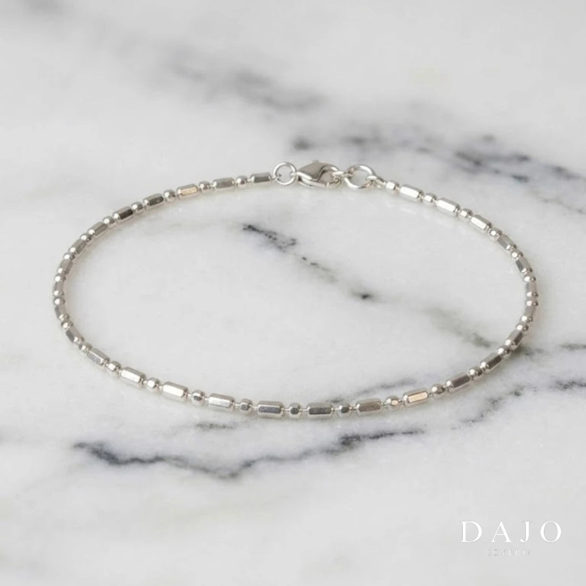 Pulsera Binaria 1 mm plata .925 - regalo especial para hombre o mujer | DAJO Joyeria