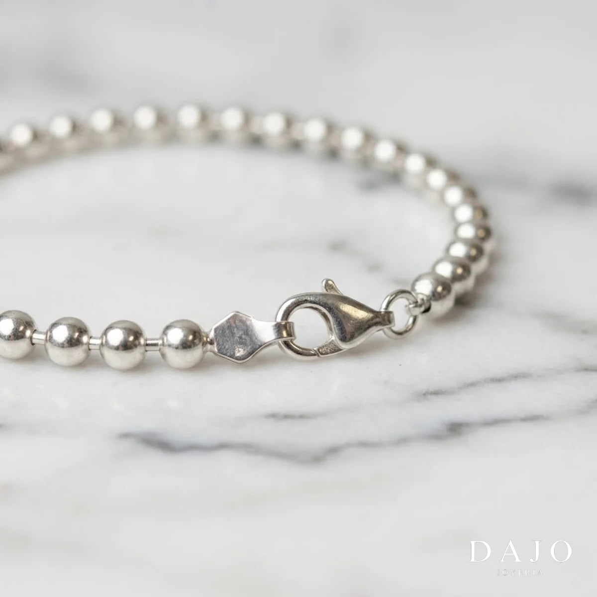 Pulsera Bola 5 mm plata .925 - regalo especial para hombre o mujer | DAJO Joyeria