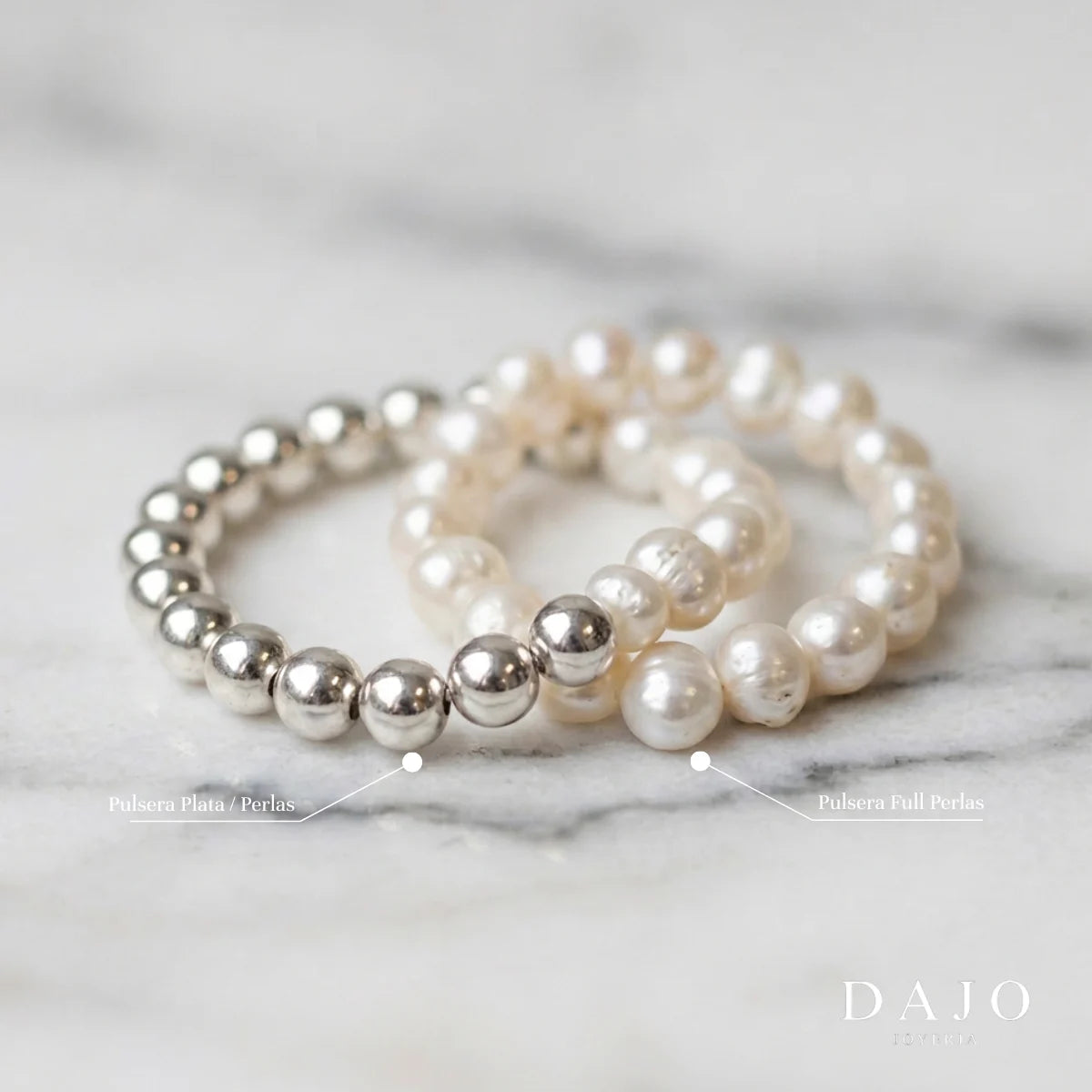 Pulsera Perlas y Plata plata .925 - regalo especial para hombre o mujer | DAJO Joyeria