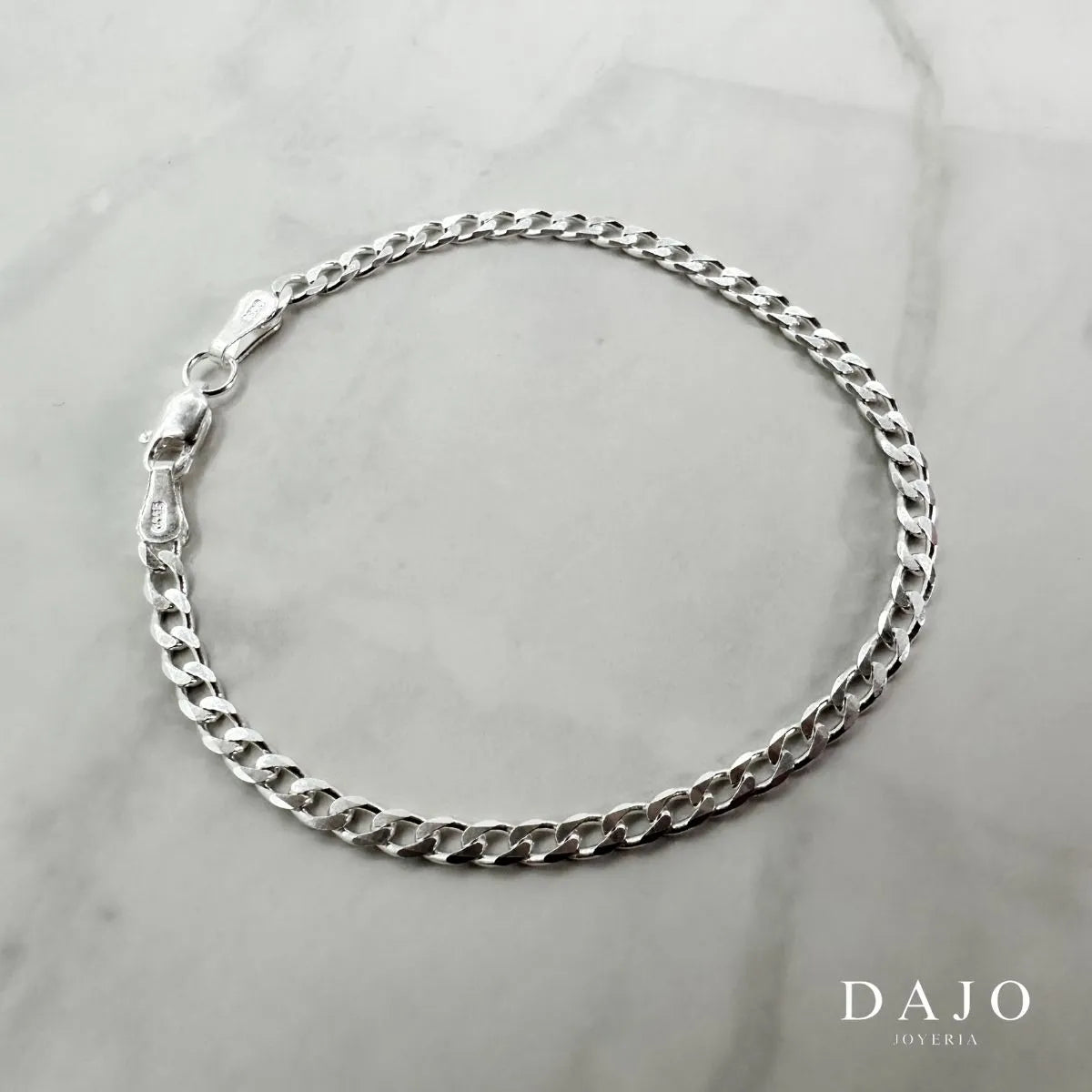 Pulsera Barbada 3 mm plata .925 - regalo especial para hombre o mujer | DAJO Joyeria