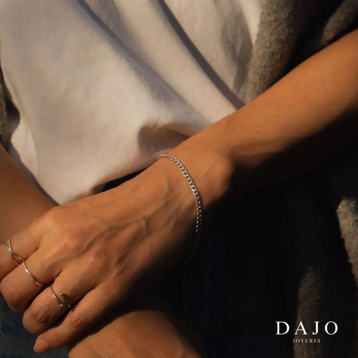 Pulsera Barbada 3 mm plata .925 - regalo especial para hombre o mujer | DAJO Joyeria