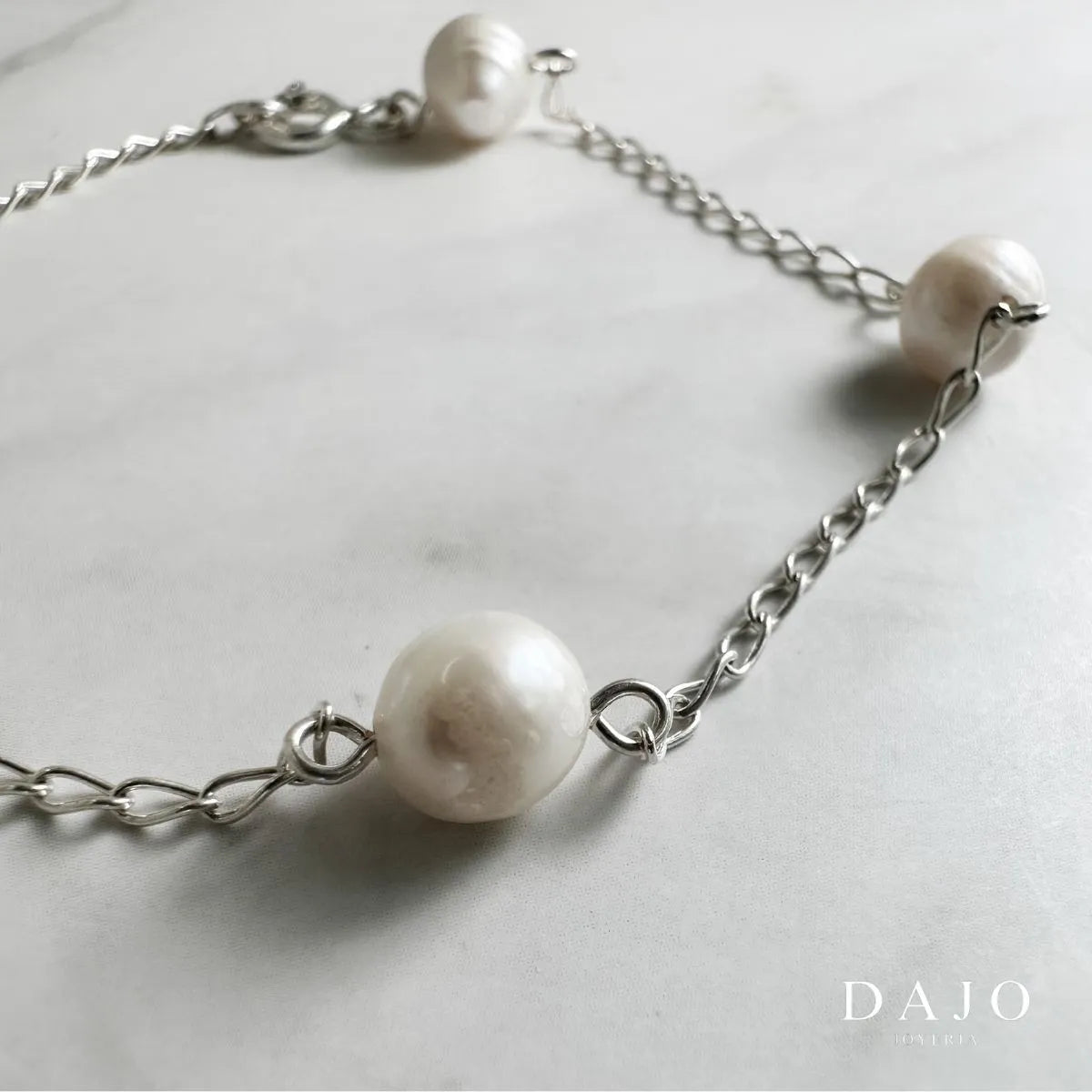 Pulsera Perlas con plata plata .925 - regalo especial para hombre o mujer | DAJO Joyeria