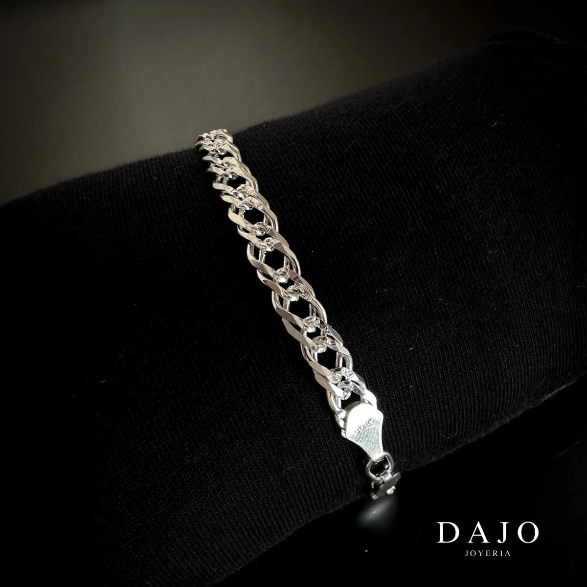 Pulsera Doble Barbado 5 mm plata .925 - regalo especial para hombre o mujer | DAJO Joyeria