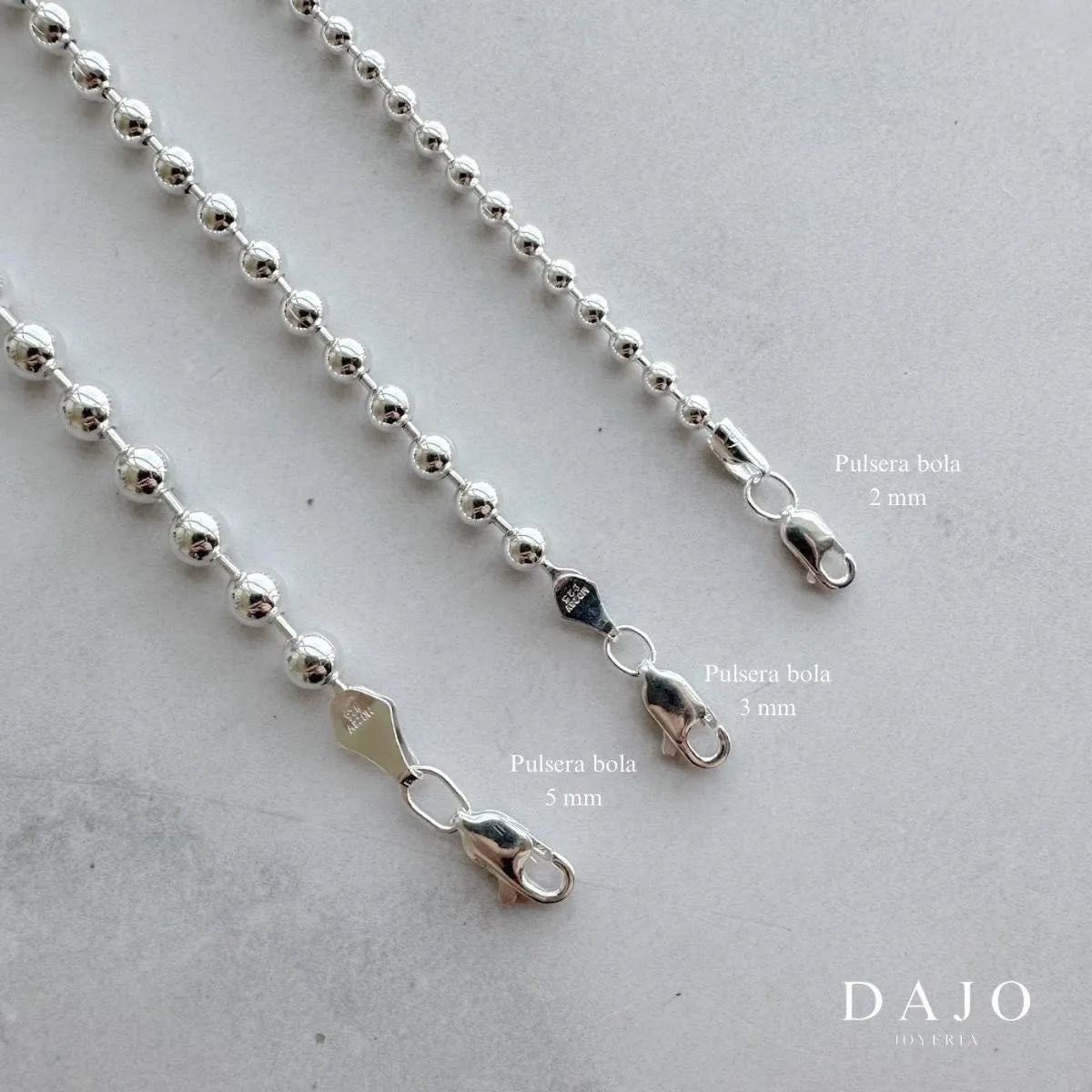 Pulsera Bola 3 mm plata .925 - regalo especial para hombre o mujer | DAJO Joyeria