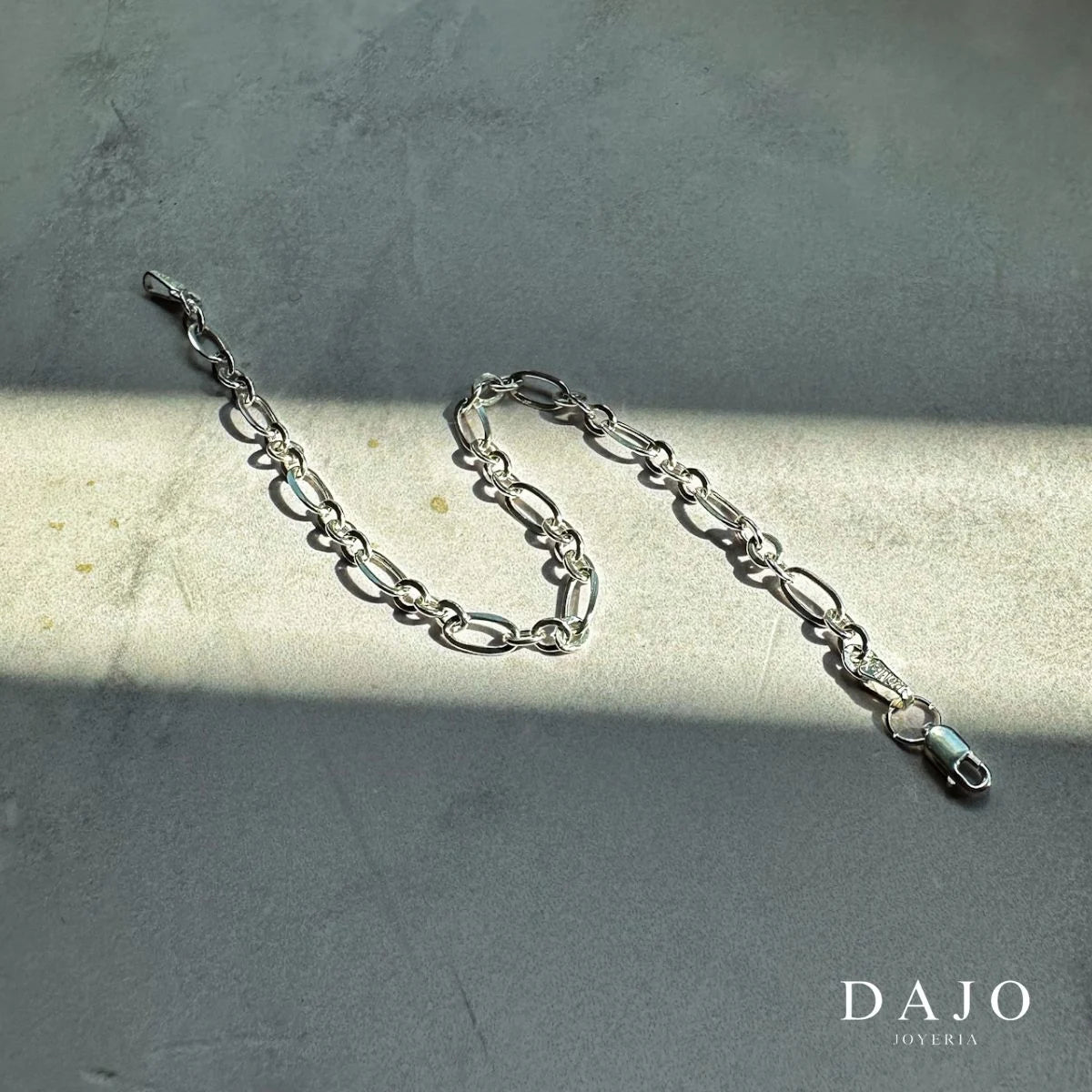 Pulsera Eslabones 3x1 2mm plata .925 - regalo especial para hombre o mujer | DAJO Joyeria