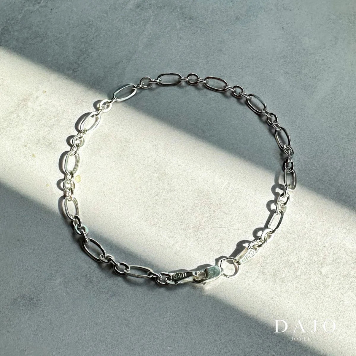 Pulsera Eslabones 3x1 2mm plata .925 - regalo especial para hombre o mujer | DAJO Joyeria