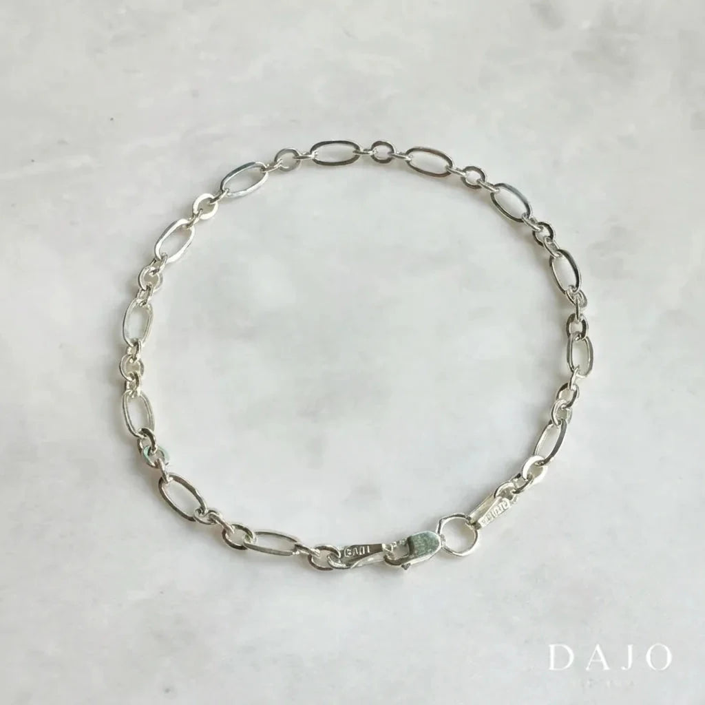 Pulsera Eslabones 3x1 2mm plata .925 - regalo especial para hombre o mujer | DAJO Joyeria
