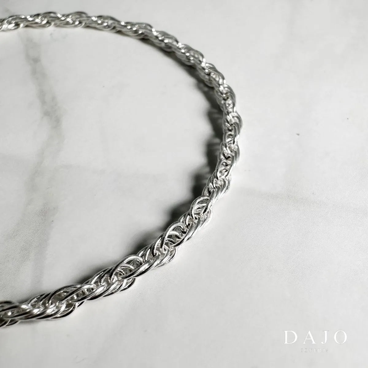 Pulsera Torzal 3 mm plata .925 - regalo especial para hombre o mujer | DAJO Joyeria
