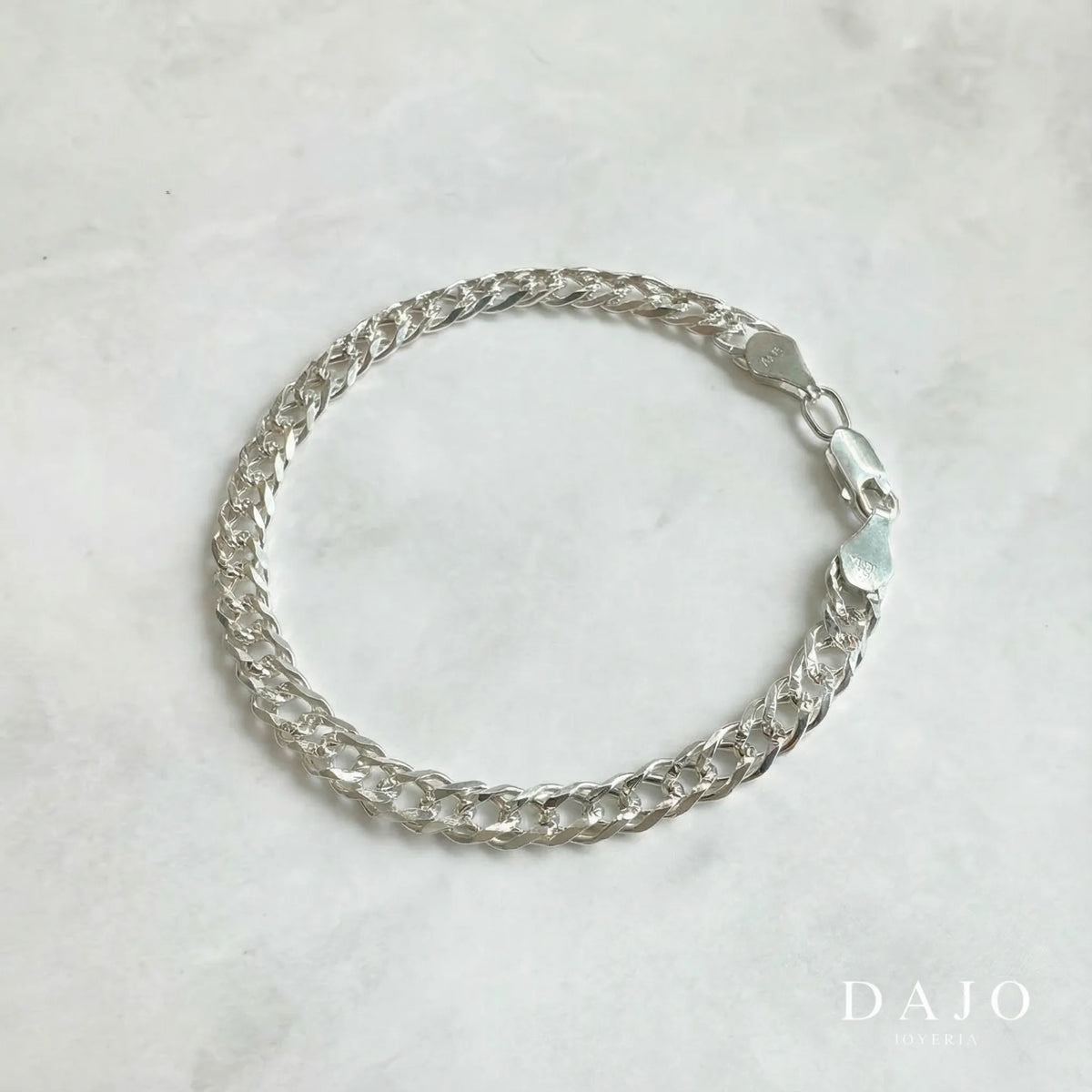 Pulsera Doble Barbado 5 mm plata .925 - regalo especial para hombre o mujer | DAJO Joyeria