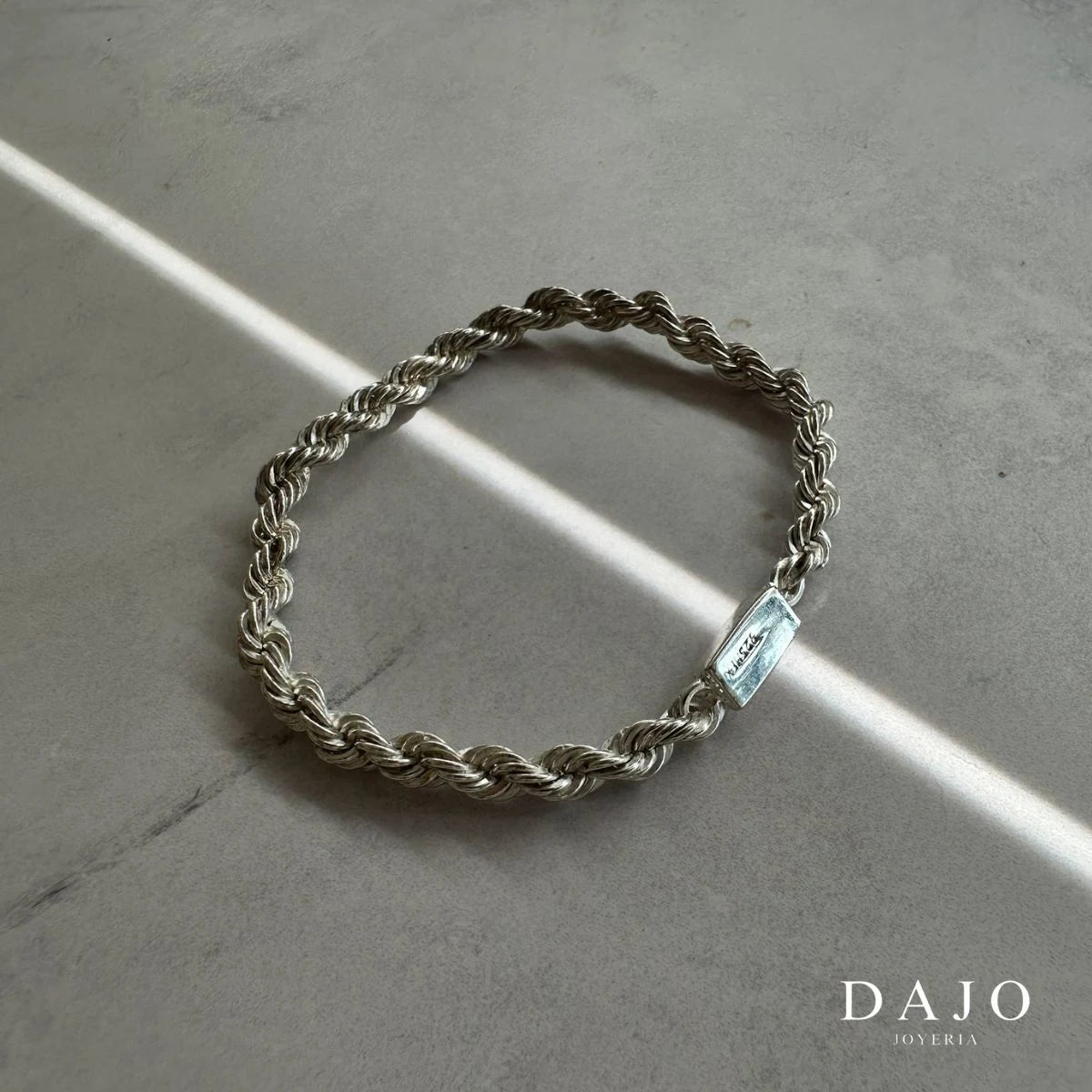 Pulsera Torzal 5 mm plata .925 - regalo especial para hombre o mujer | DAJO Joyeria