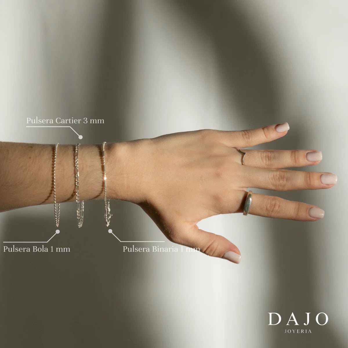 Pulsera Cartier 3 mm plata .925 - regalo especial para hombre o mujer | DAJO Joyeria