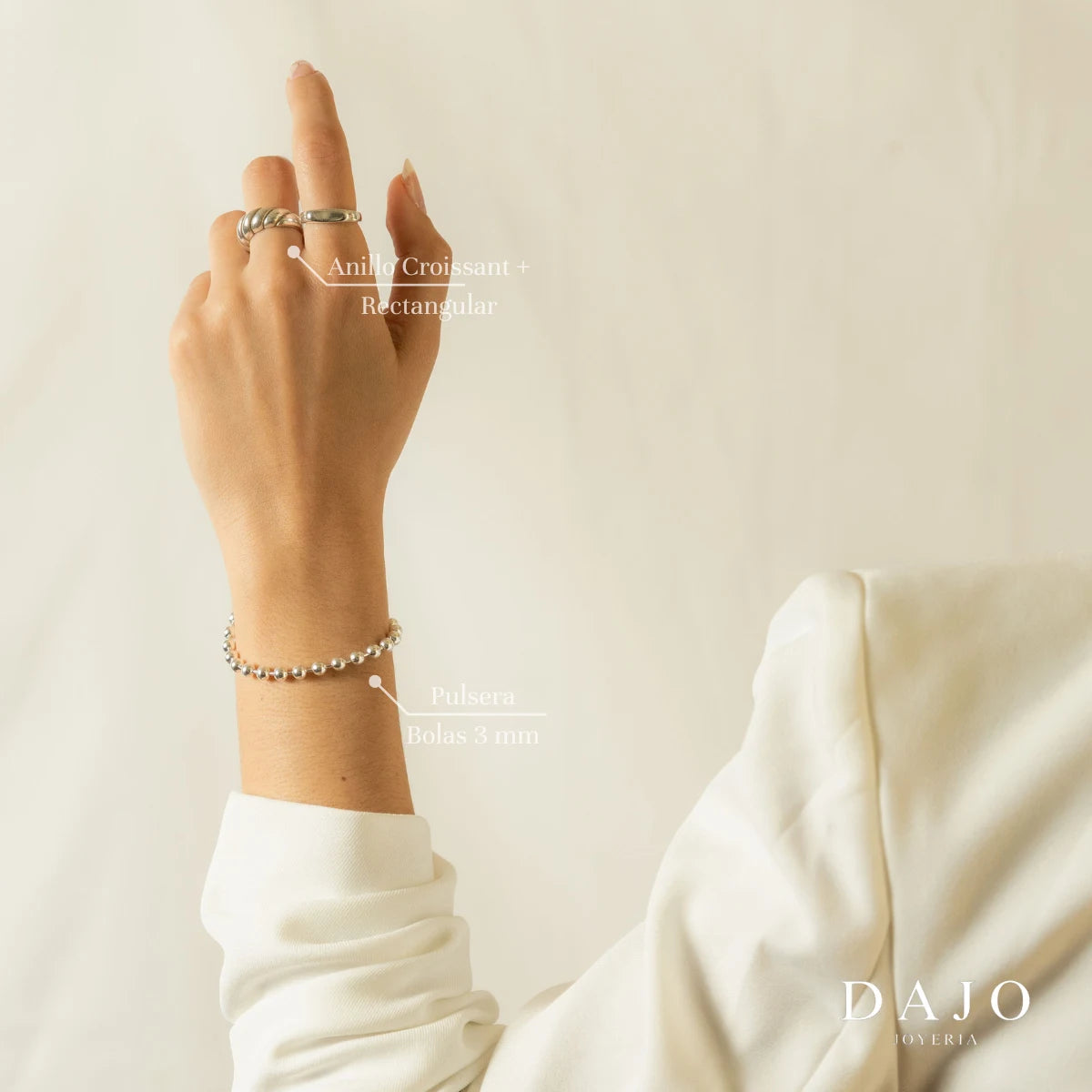 Pulsera Bola 3 mm plata .925 - regalo especial para hombre o mujer | DAJO Joyeria