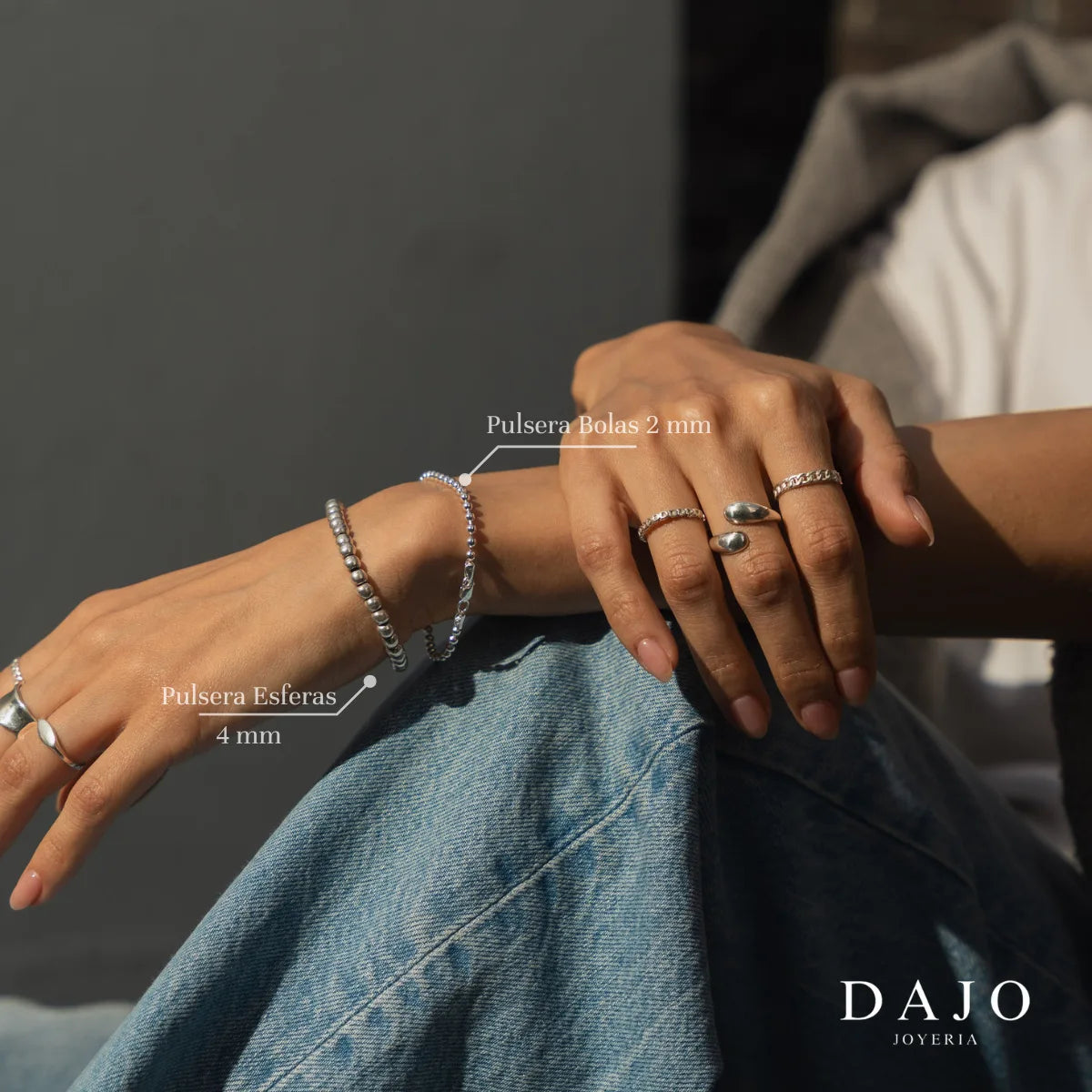 Pulsera Bola 2 mm plata .925 - regalo especial para hombre o mujer | DAJO Joyeria