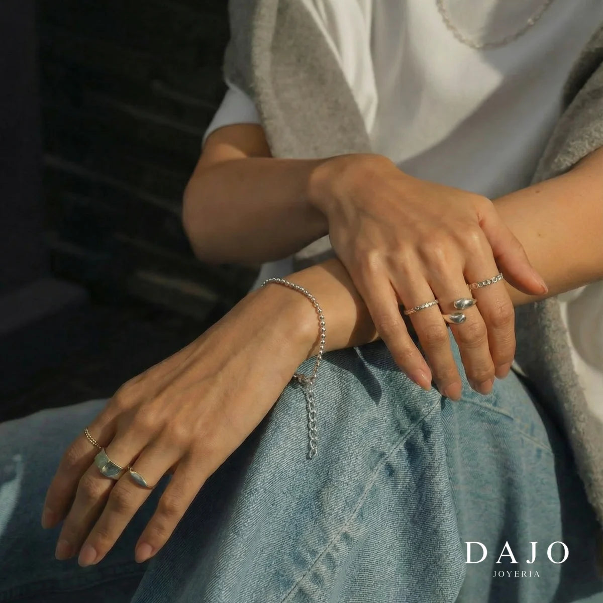 Pulsera esferas 2 mm con ajustable plata .925 - regalo especial para hombre o mujer | DAJO Joyeria