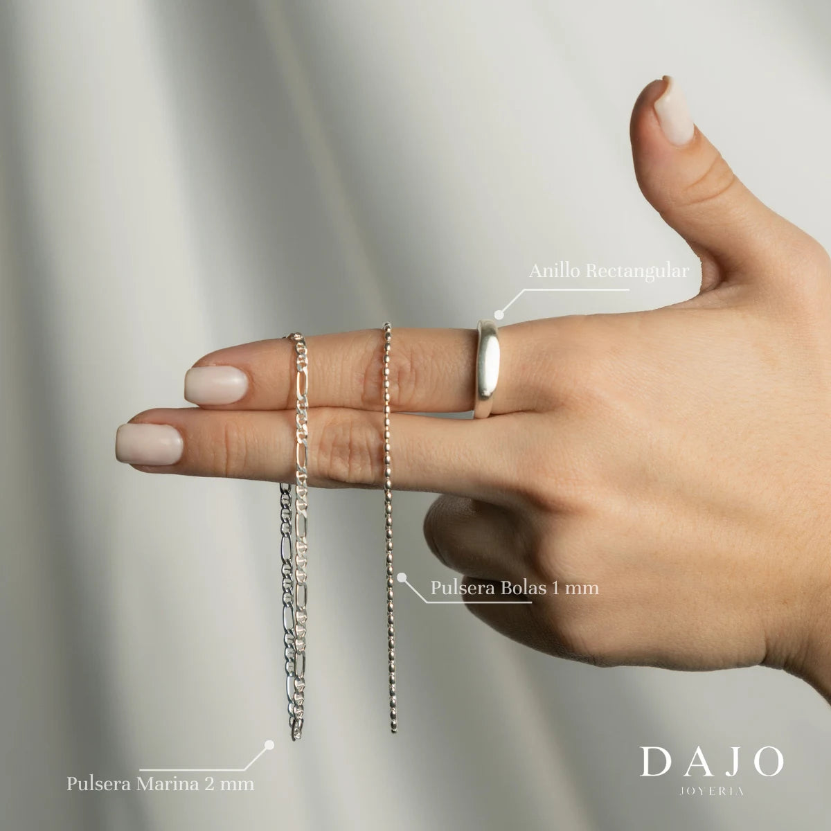 Pulsera Marina 2 mm plata .925 - regalo especial para hombre o mujer | DAJO Joyeria