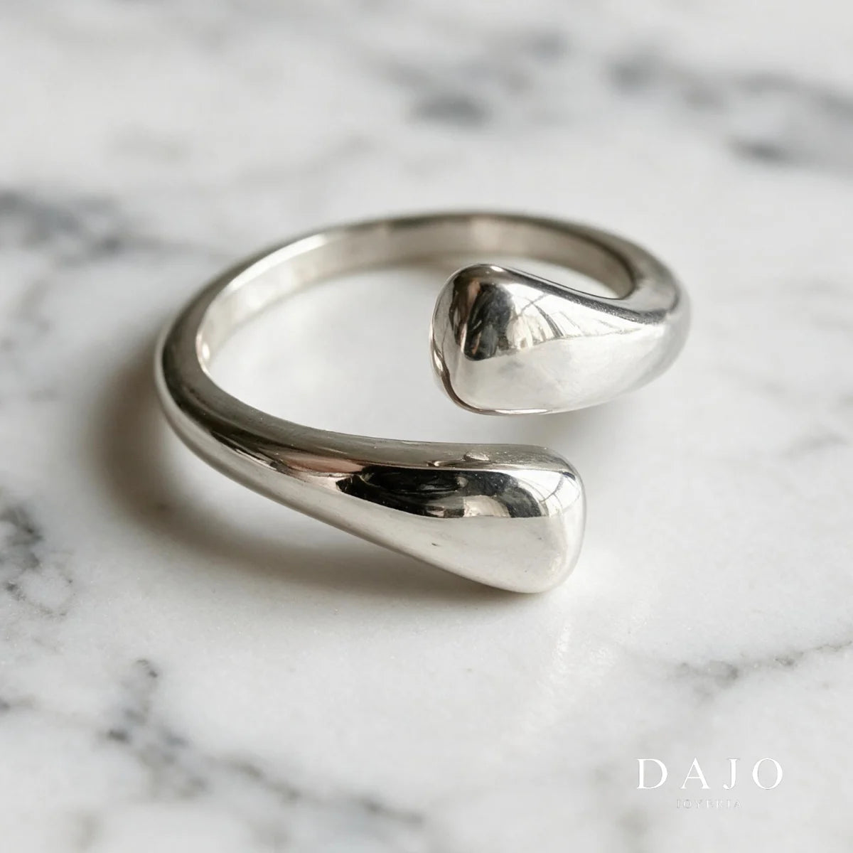 Anillo Doble Gota Cuadrado plata .925 - regalo para novia o mama | DAJO Joyeria