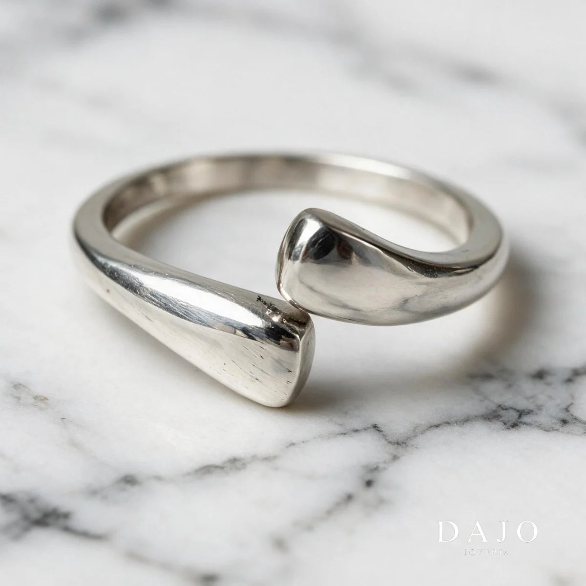 Anillo Doble Gota Cuadrado plata .925 - regalo para novia o mama | DAJO Joyeria