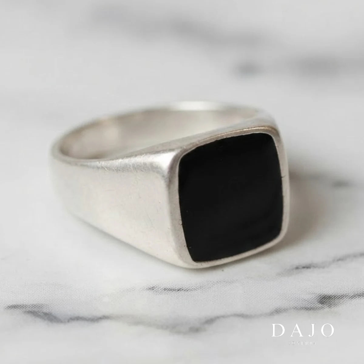 Anillo Espejo Negro plata .925 - regalo para novia o mama | DAJO Joyeria