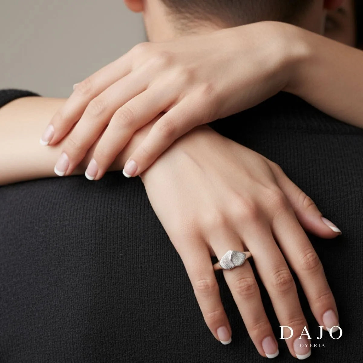 Kit Triple Anillo Huella Corazón plata .925 - anillo con huella grabada personalizado | DAJO Joyeria
