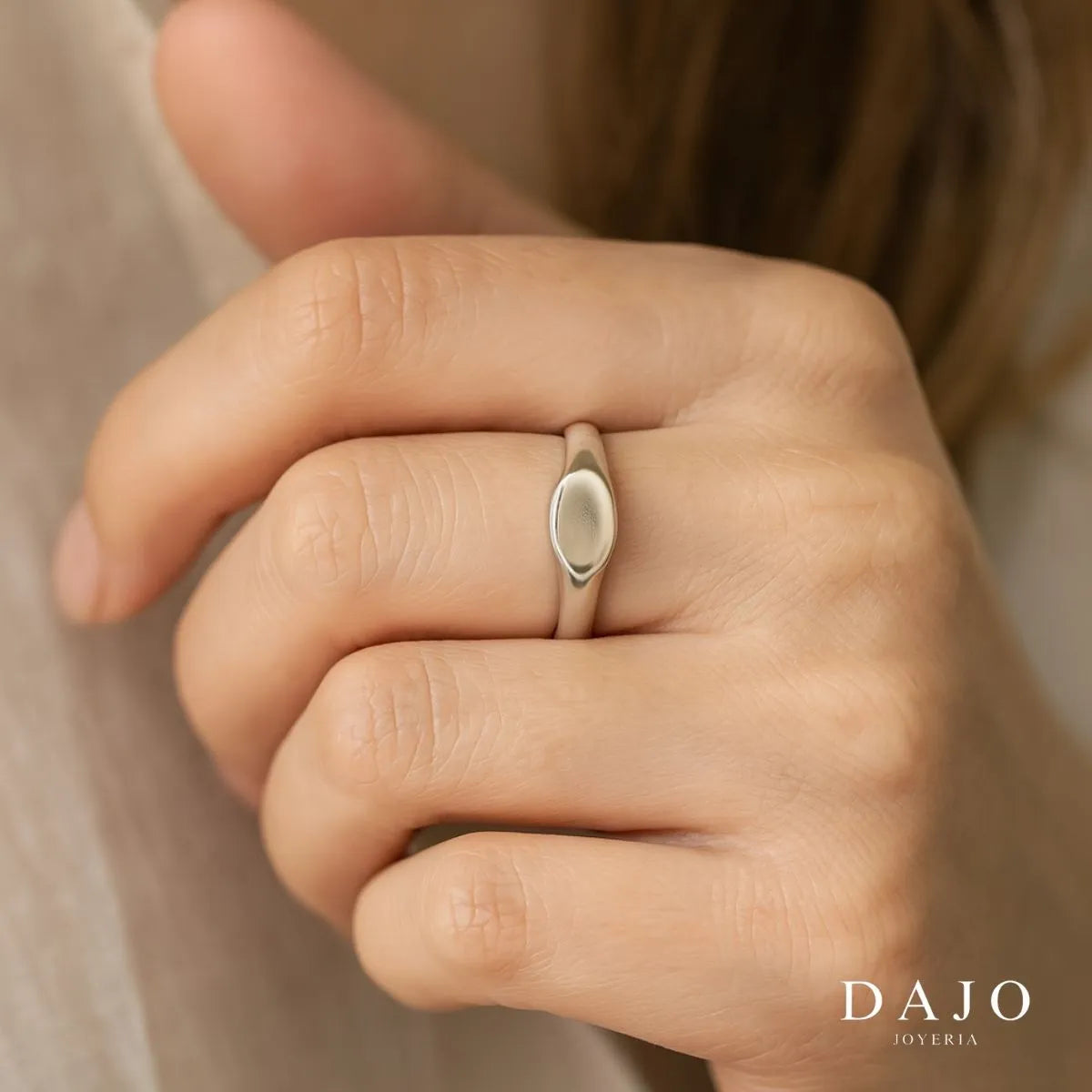 Anillo Oval plata .925 - regalo para novia o mama | DAJO Joyeria