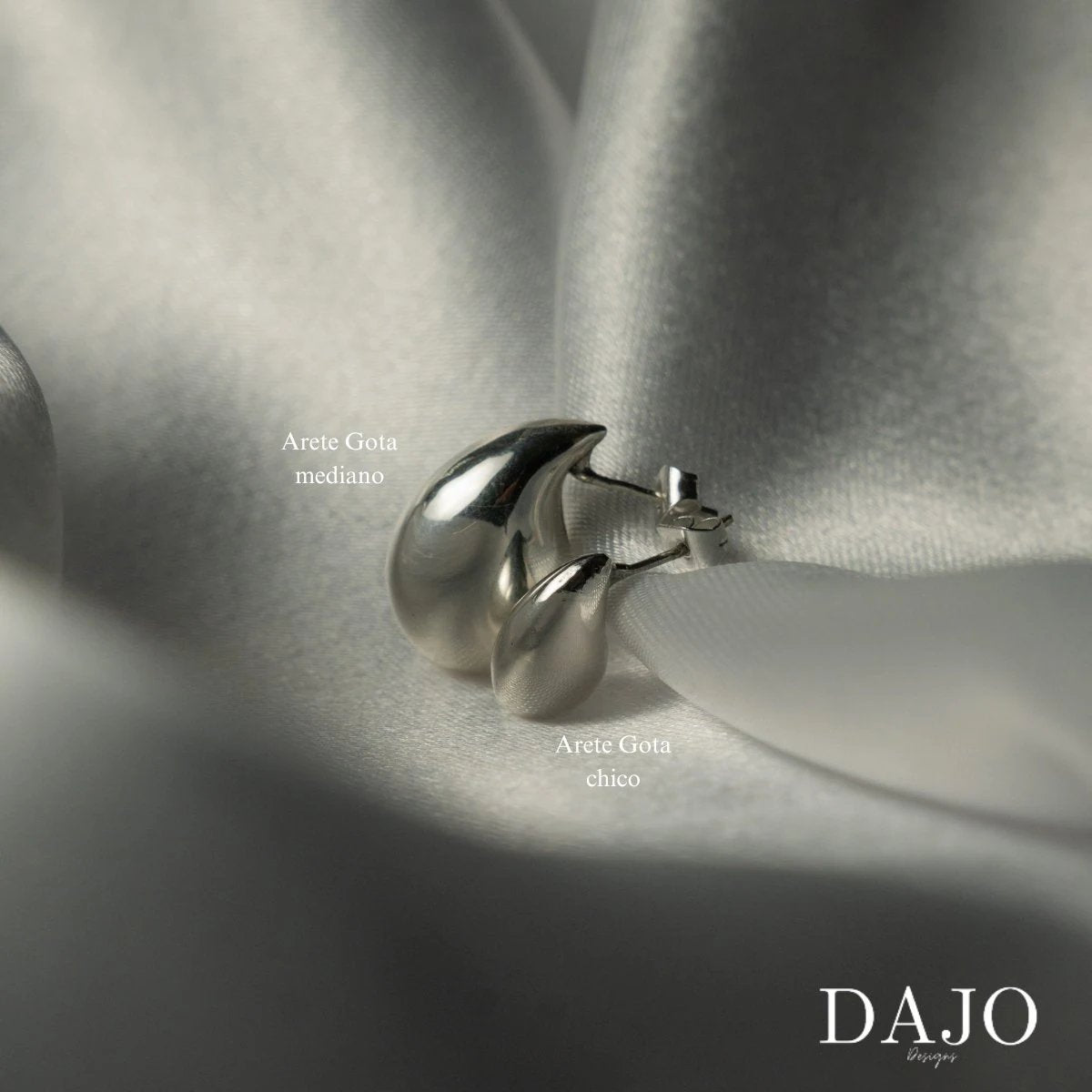 Arete Gota grande plata .925 - regalo para novia o mama | DAJO Joyeria