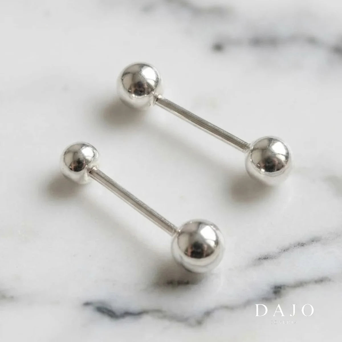 Arete Bola 2 mm plata .925 - regalo para novia o mama | DAJO Joyeria