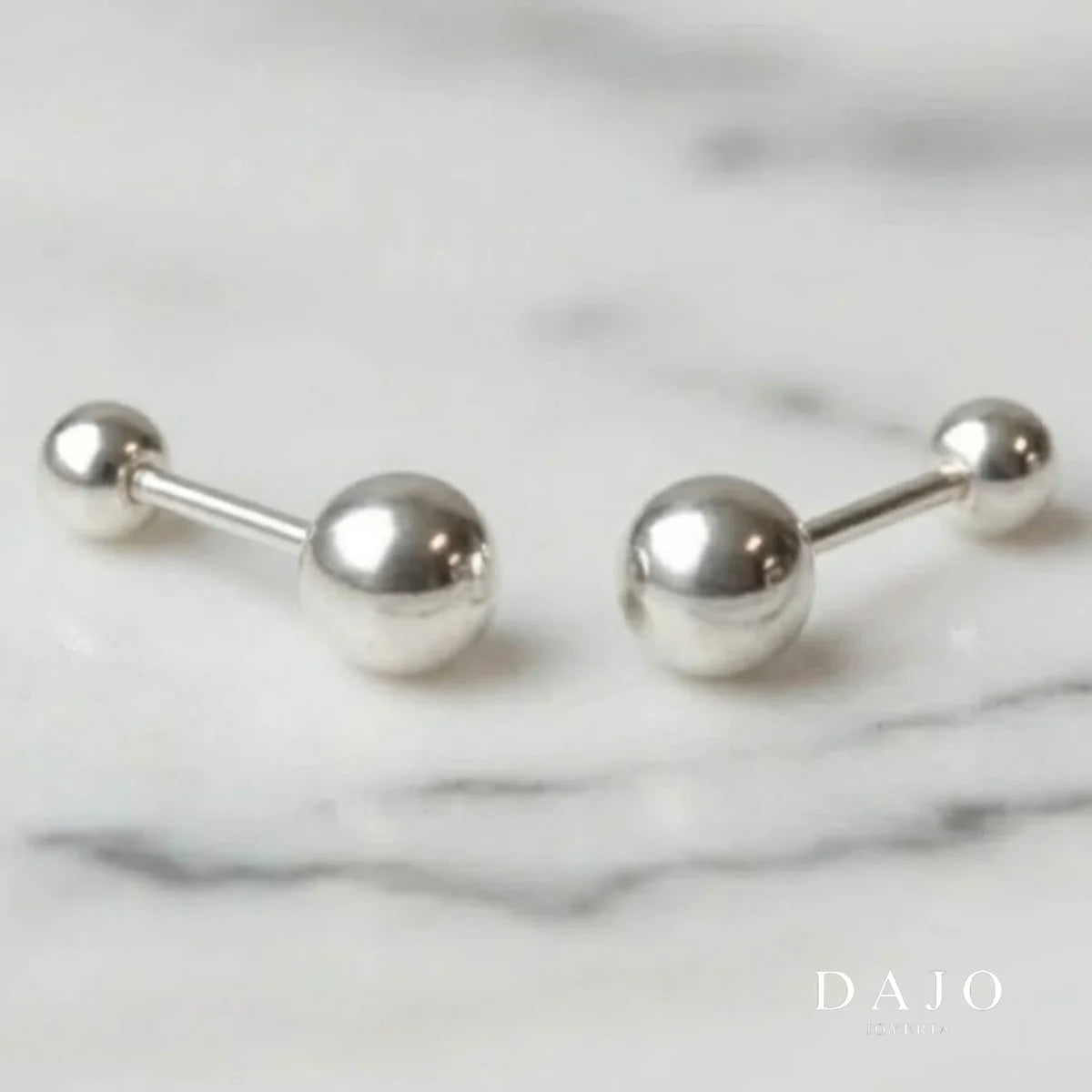 Arete Bola 4 mm plata .925 - regalo para novia o mama | DAJO Joyeria