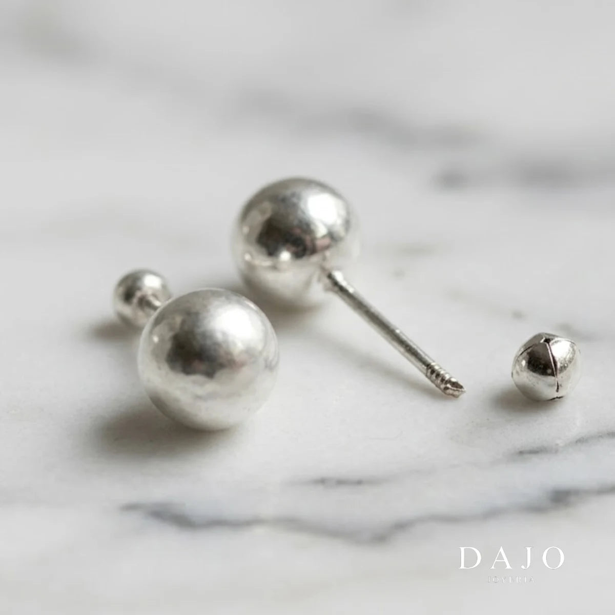 Arete Bola 6 mm plata .925 - regalo para novia o mama | DAJO Joyeria
