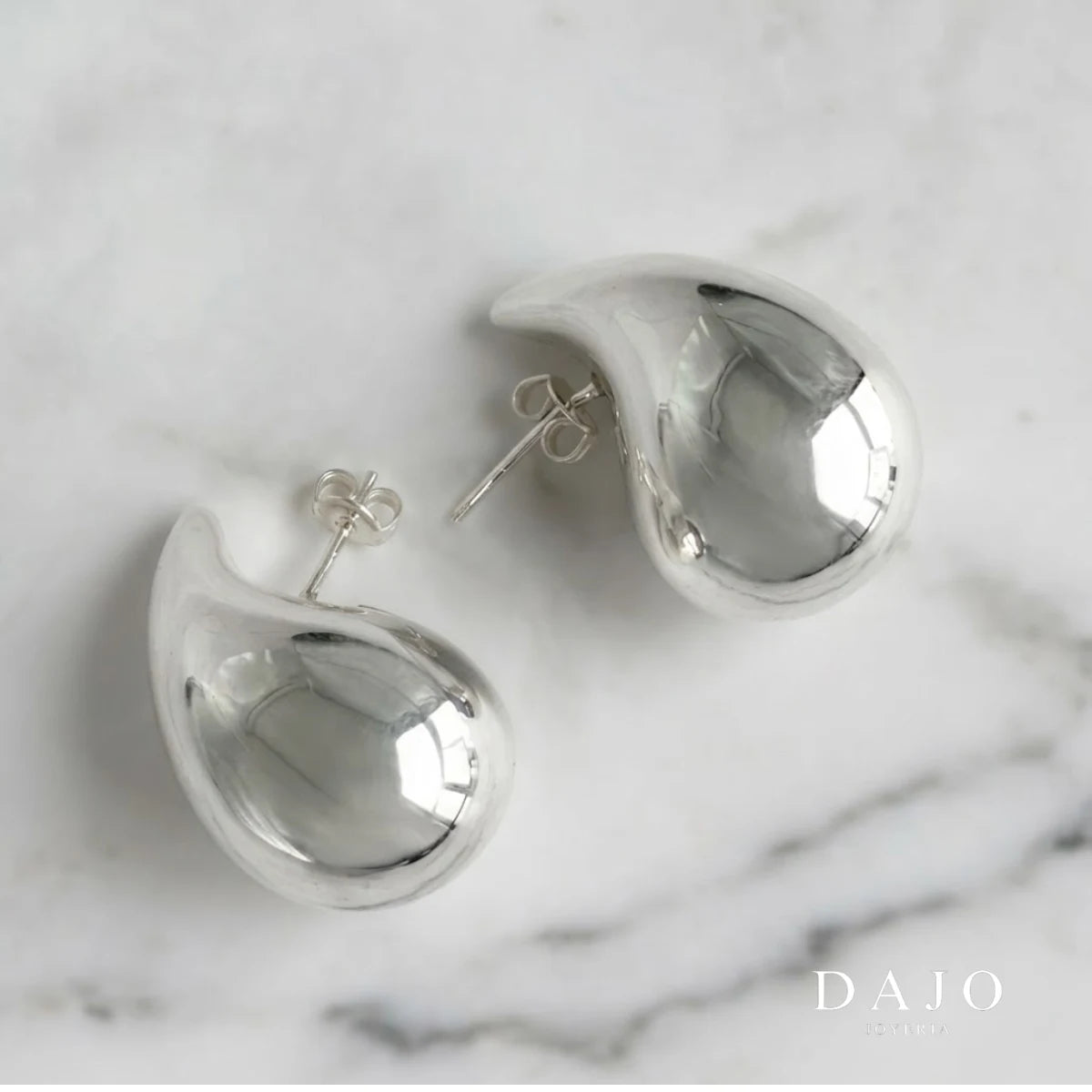 Arete Gota Extra Grande plata .925 - regalo para novia o mama | DAJO Joyeria
