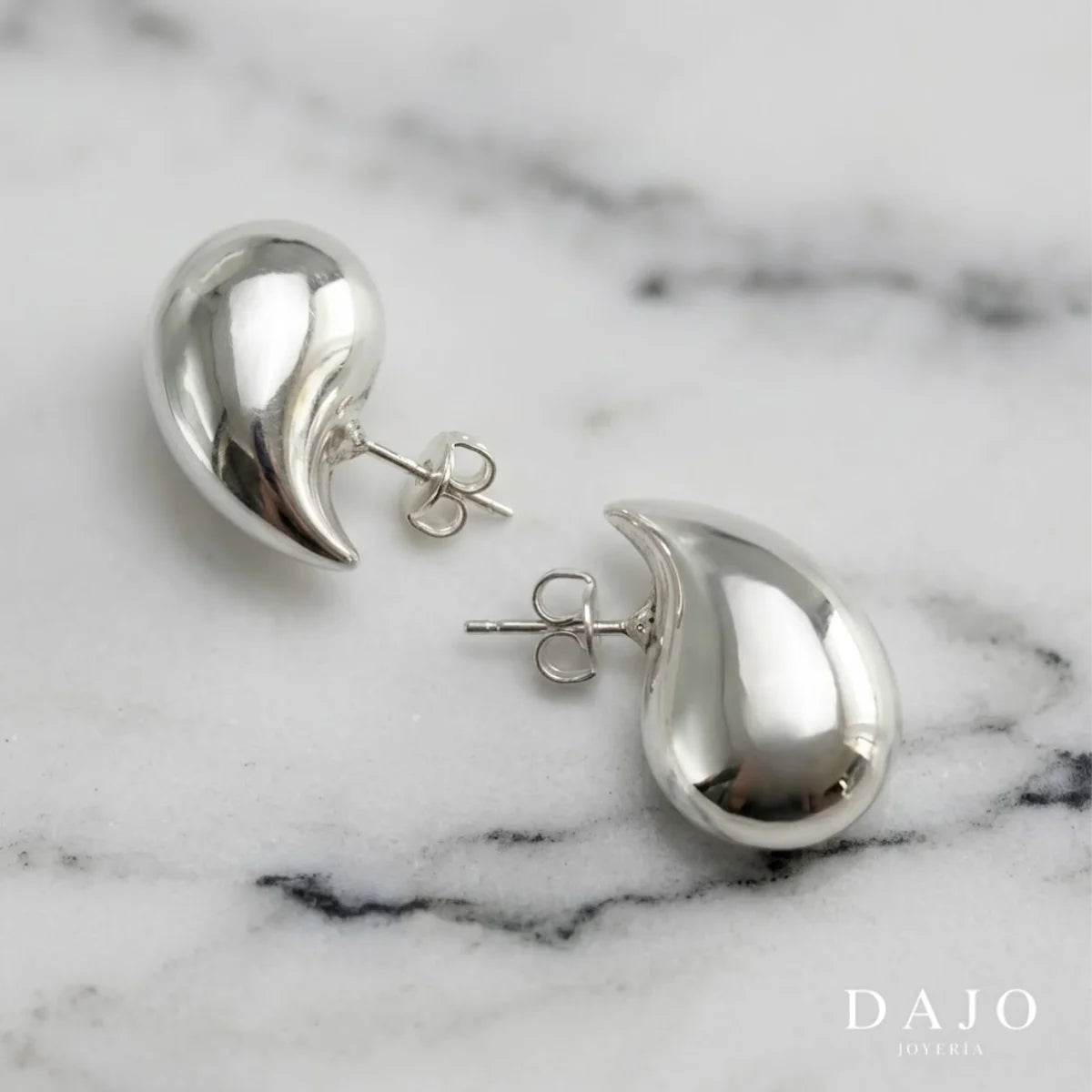 Arete Gota grande plata .925 - regalo para novia o mama | DAJO Joyeria