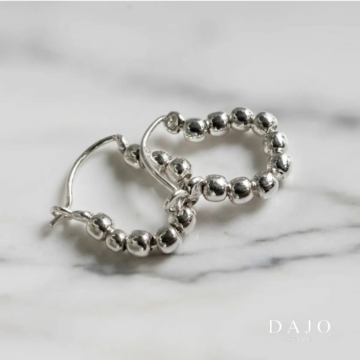 Arete Hoop Bola plata .925 - regalo para novia o mama | DAJO Joyeria
