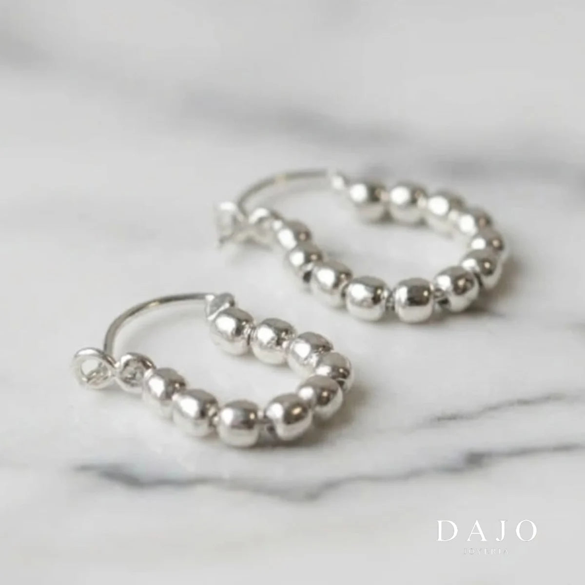 Arete Hoop Bola plata .925 - regalo para novia o mama | DAJO Joyeria