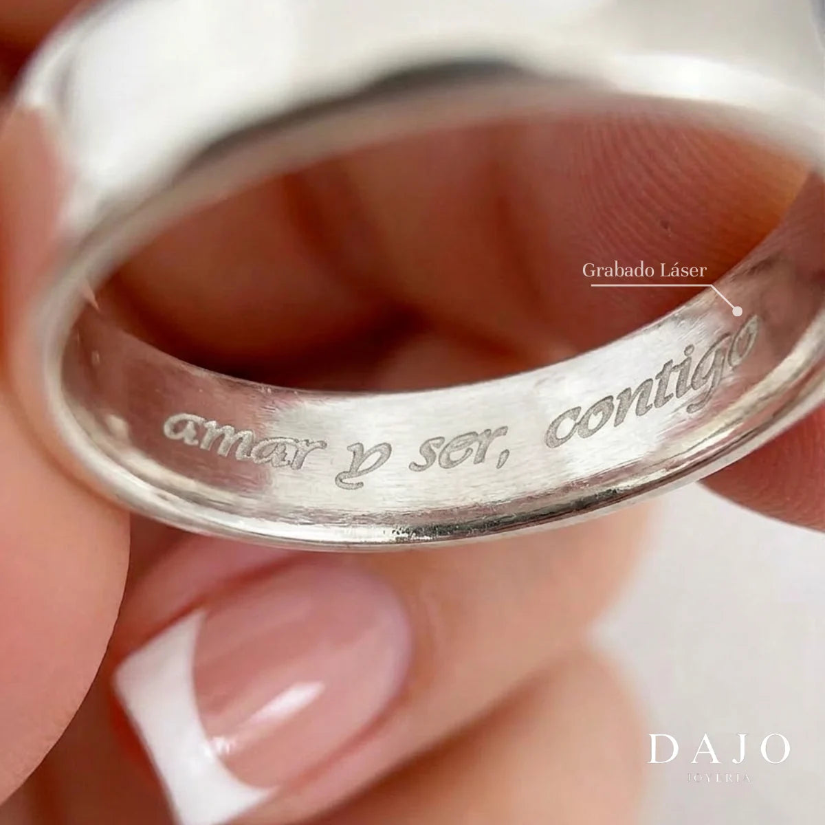 Anillo Argolla 4 mm plata .925 - regalo para novia o mama | DAJO Joyeria