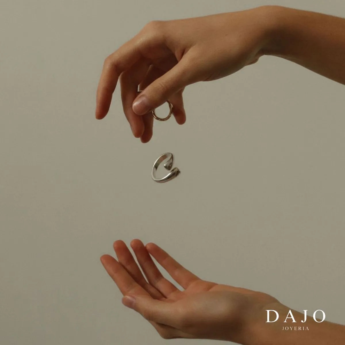 Anillo Doble Gota Cuadrado plata .925 - regalo para novia o mama | DAJO Joyeria
