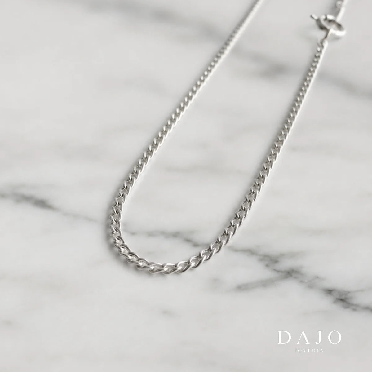 Cadena barbada 1 mm plata .925 - regalo especial para el | DAJO Joyeria
