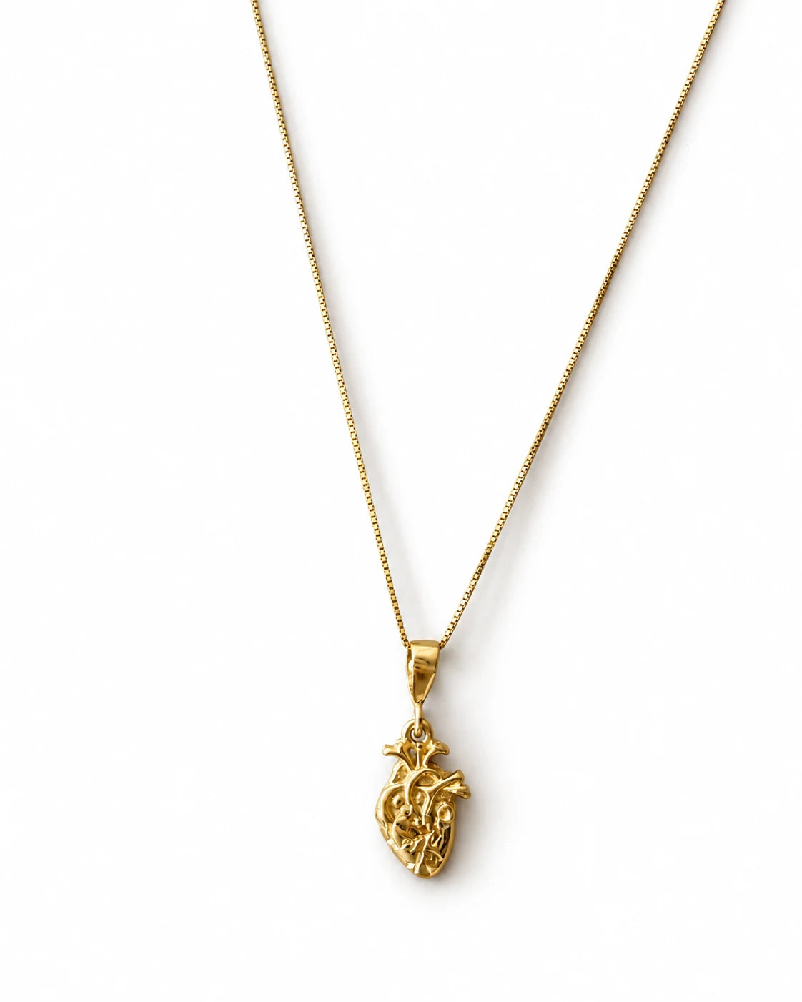 Collar completo DAJO: dije corazón anatómico de oro 10k con cadena veneciana de oro