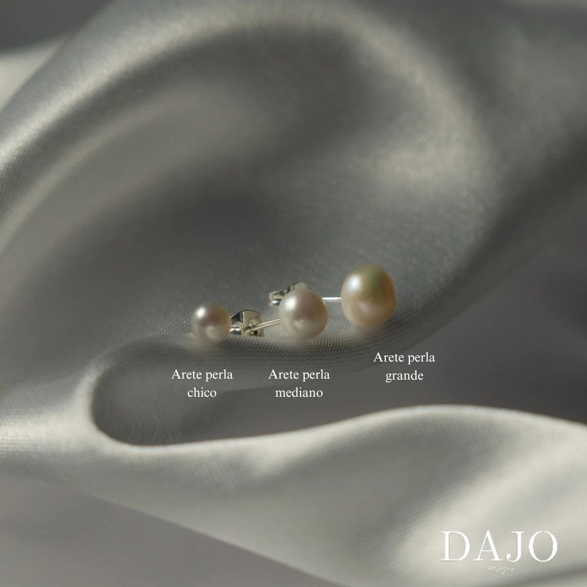 Arete Perla Grande plata .925 - regalo para novia o mama | DAJO Joyeria
