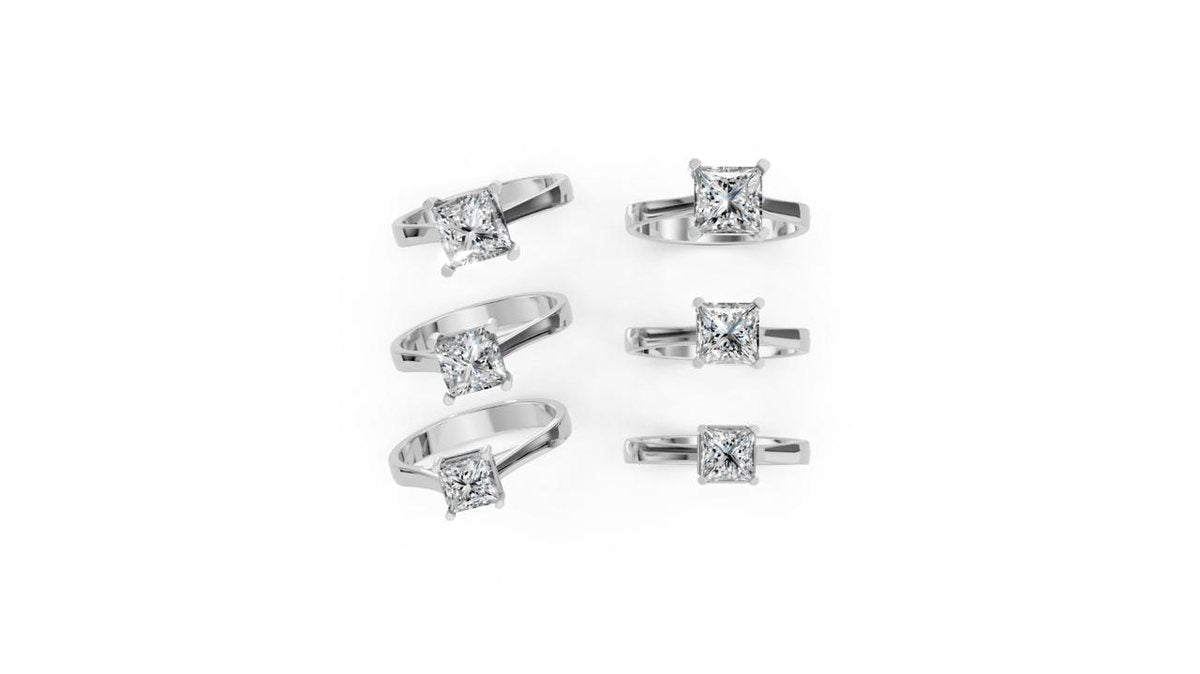 El mismo diseño de anillo en oro blanco