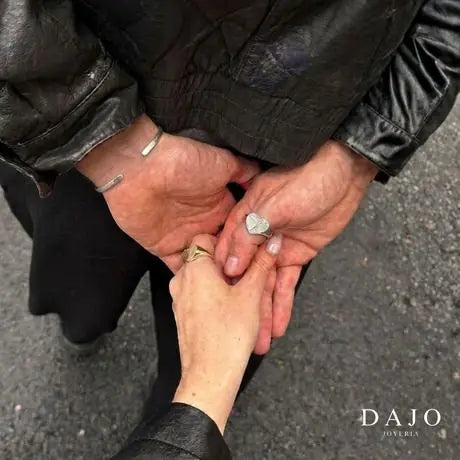 Anillos de corazón con huella, en pareja